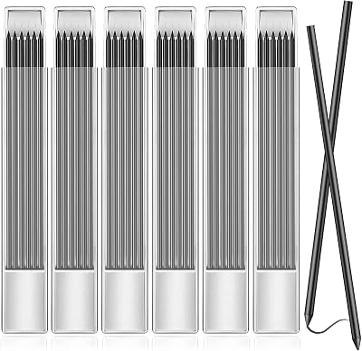Carreuty 36Pcs Carpenters Pencil Refills 2.8mm Deep Hole Black Lead