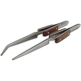 Cross Locking Fiber-Grip Soldering Tweezers - Medium Point