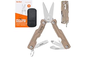 NexTool S0 Micro Scissors Multitool,8-in-1 Mini Pocket Knife Multi Tool with Serrated Scissors,Tweezers，Eyeglass Screwdriver,