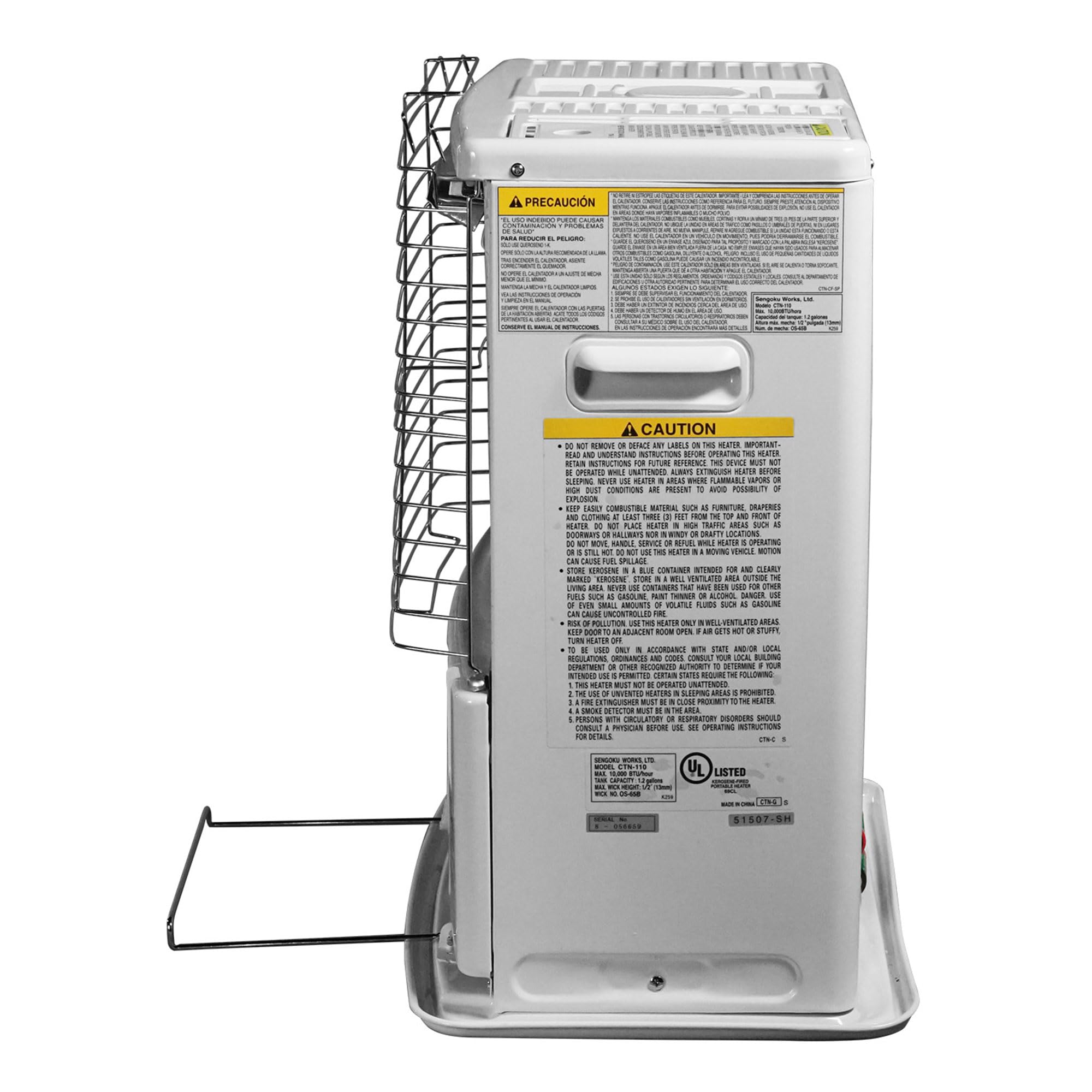 Sengoku Indoor & Outdoor Kerosene Heater, 10,000 BTU, Portable Use, HeatMate, White - Cordless Space Heating Machine for Home, Garage, Basement, and Camping