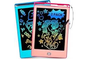 Kinayue 2 Pack LCD Writing Tablet for Kids,8.5 Inch Doodle Board Drawing Tablet Colorful Educational Toys for Boys Girls Reusable Road Travel Game Toy Gifts for 3 4 5 6 7 8 Years Old （Blue+Pink