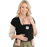 ELDOMA Black Baby Wraps Carrier - Lightweight, Breathable Baby Sling | Hands Free Baby Carrier Sling, Baby Carriers from Newborn to Toddler, (7-35 lbs / 3-15kg)