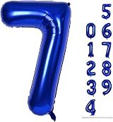 Lingqiang 40 in Navy Blue Number 7 Foil Balloon Self Inflating