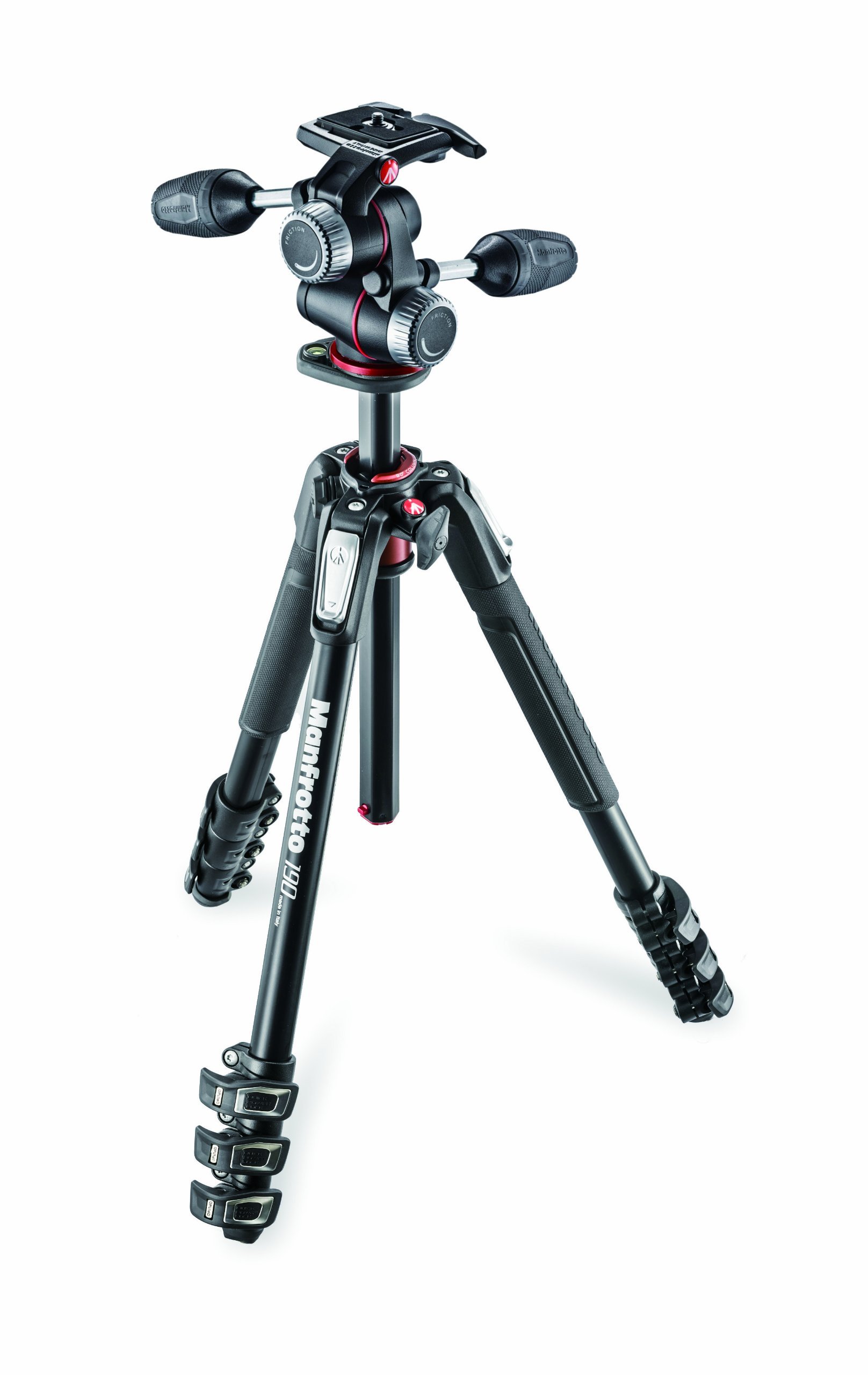 Manfrotto 190XPRO Tripod Kit, 4-Section Aluminium with 3-Way Head, Professional Photography Accessories, Camera Tripod with Pan Tilt Head for Mirrorless and DSLR Cameras — image 1