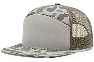 RIDGE & RIVER Richardson 168 168P Hat 7-Panel Trucker Cap Hi-Pro Snapback Cap Camo Hat Adjustable Baseball Hat Blank Hat Bulk Hats