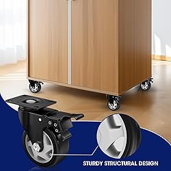 4 Inch Caster Wheels, Casters Set of 8, ASHGOOB