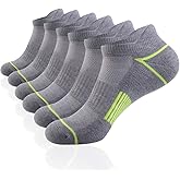 JOYNÉE Mens Athletic Low Cut Ankle Tab Socks 6 Pack Cushioned Breathable for Running