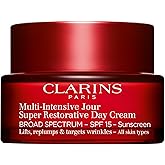 Clarins Super Restorative Day Cream, Broad Spectrum SPF 15 Sunscreen | Anti-Aging Moisturizer For Mature Skin Weakened By Hormonal Changes | Replenishes, Illuminates & Densifies Skin|Targets Wrinkles