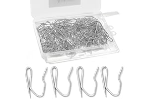 KILYMEZH 122 Pcs Metal Curtain Hooks, 1.2 inch Nydotd Silver Rustproof Steel Plated Nickel Hooks Heavy-Duty Offset Pin-On Drapery Hooks for Window Curtain, Door Curtain and Shower Curtain