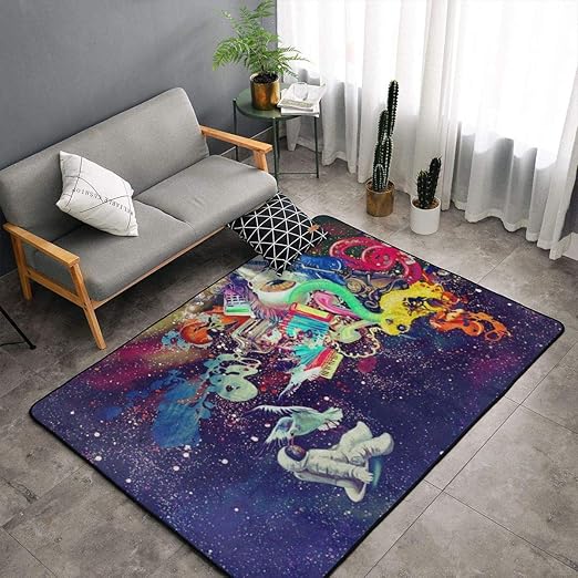 Amazon Com O X X O Psychedelic Trippy Astronaut Space Area Rug Non Skid Comfy Home Decorate Floor Area Rug Machine Washable Carpet For Living Room Bedroom Playroom Dinning Room Kids Playing Mat 60x39 Inches Home