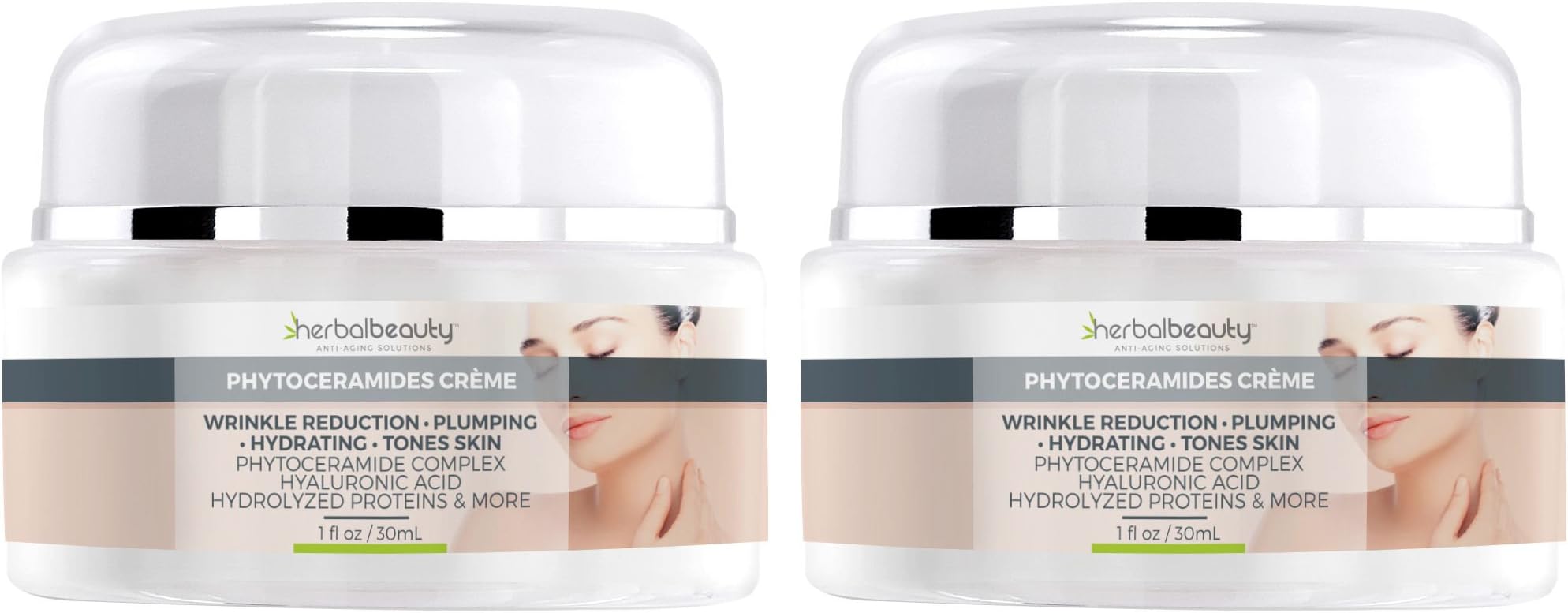Phytoceramides Cream 2 Pack Anti-Aging Skin Rejuvenation Ceramide Complex Hyaluronic Acid Plus Protein Essential Oils and Extracts for Plumping Firming Moisturizing and Reducing Wrinkles