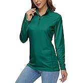 MAGCOMSEN Women's Shirts Long Sleeve 1/4 Zip UPF50+ UV Sun Protection Quick Dry Workout Hiking Athletic Shirts Rash Guard