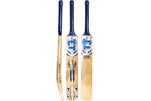 Wooden Select Premium Kashmir Willow Cricket Bat, Premium Handcraft Design, Rubber Grip, Concave Back Profile, Semi-Round Bot