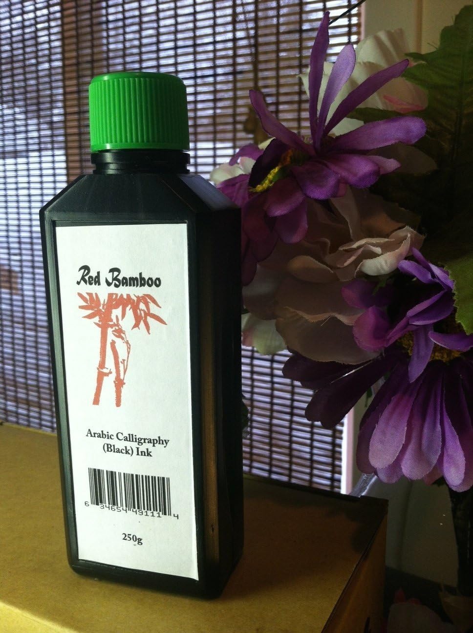 Hajj Wafaa Red Bamboo, Arabic Calligraphy (Black) Ink