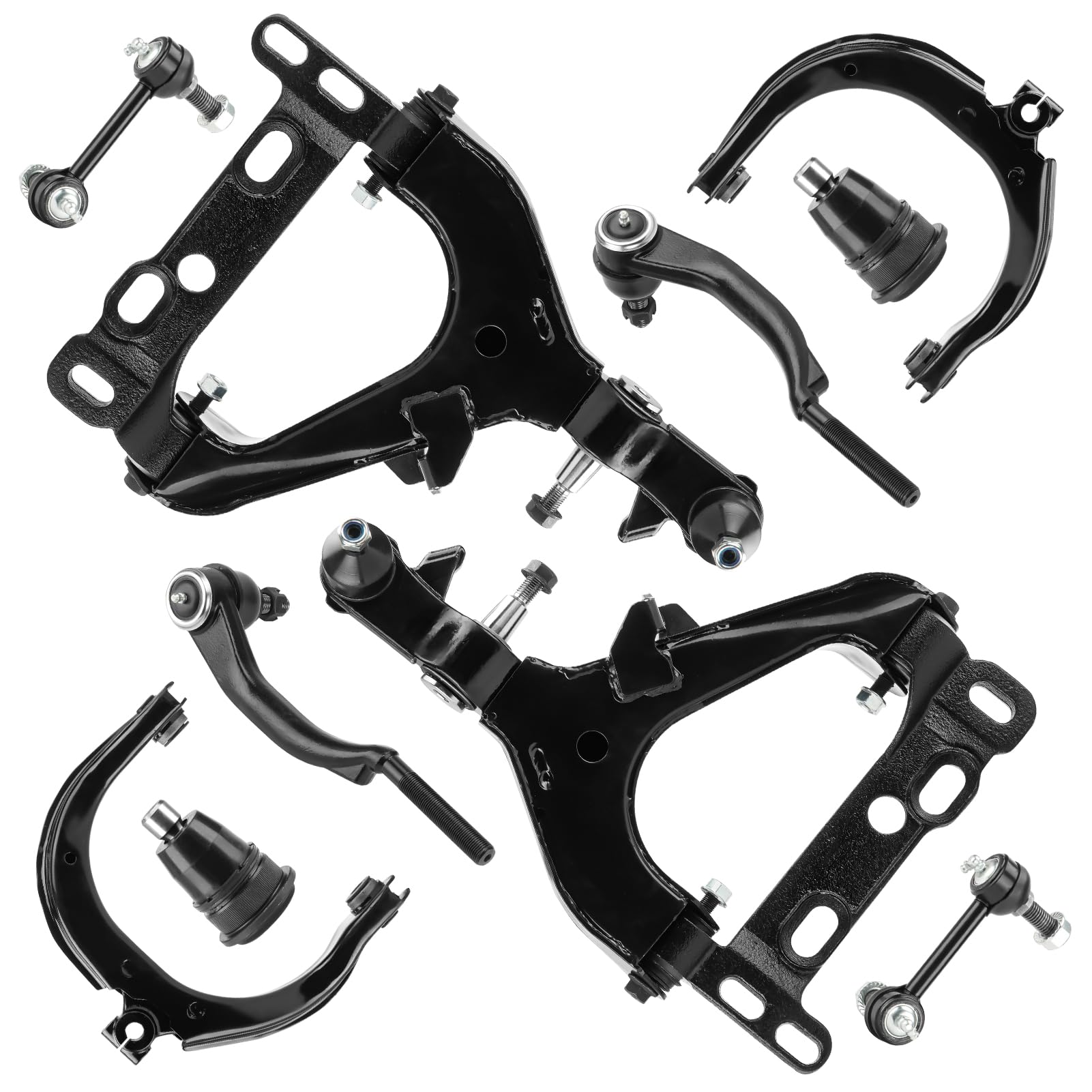Photo 1 of ***SOME PARTS APPEAR USED/SOME NEW***Front Lower & Upper Control Arm w/Ball Joint for Buick Rainier Chevy Trailblazer GMC Envoy Isuzu Ascender 04-07, SAAB 9-7X 05-07, Driver & Passenger Side, 10Pcs Suspension Kit K620467 K620468 K640294