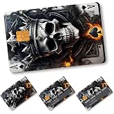 Halloween Skull Credit Card Stickers, 4 Pack Ultra-Thin Waterproof Skins | 4 Skull Card Skins, 80-Micron Waterproof Vinyl, Scratch-Resistant Matte Finish, 4 Cutout Layouts