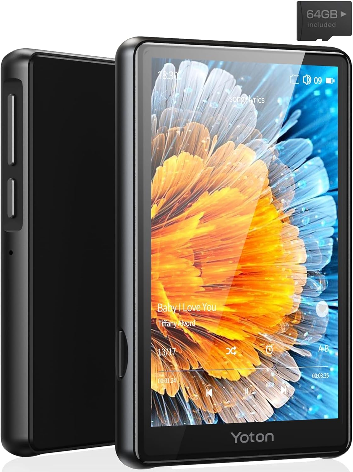 YOTON MP4 Player, with Bluetooth 5.0, 4-inch full Touchscreen MP3 Player with Speakers, Video Playback, E-Books, FM Radio, E-Books, Notepad, 80GB of Memory Included, No Wifi System Support