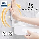 LEVERLOC Corner Shower Caddy 2 Pack Suction Cup White No Drill Rust Free view 2