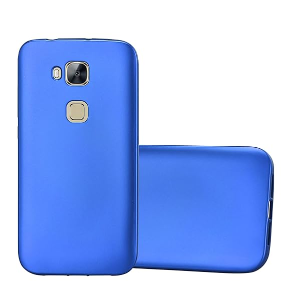 Cadorabo Hülle für Huawei G7 Plus / G8 / GX8 - Hülle in METALLIC BLAU – Handyhülle aus TPU Silikon im Matt Metallic Design - 