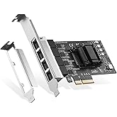 4 Ports 2.5G PCIe Network Card, RTL8125B LAN Controller, 2500/1000/100Mbps RJ45 Ethernet NIC Adapter, Support PXE for Windows/Linux