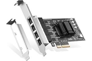 Binardat 4 Ports 2.5G PCIe Network Adapter, RTL8125B LAN Controller, 2500/1000/100Mbps RJ45 Ethernet NIC Card, Support PXE fo