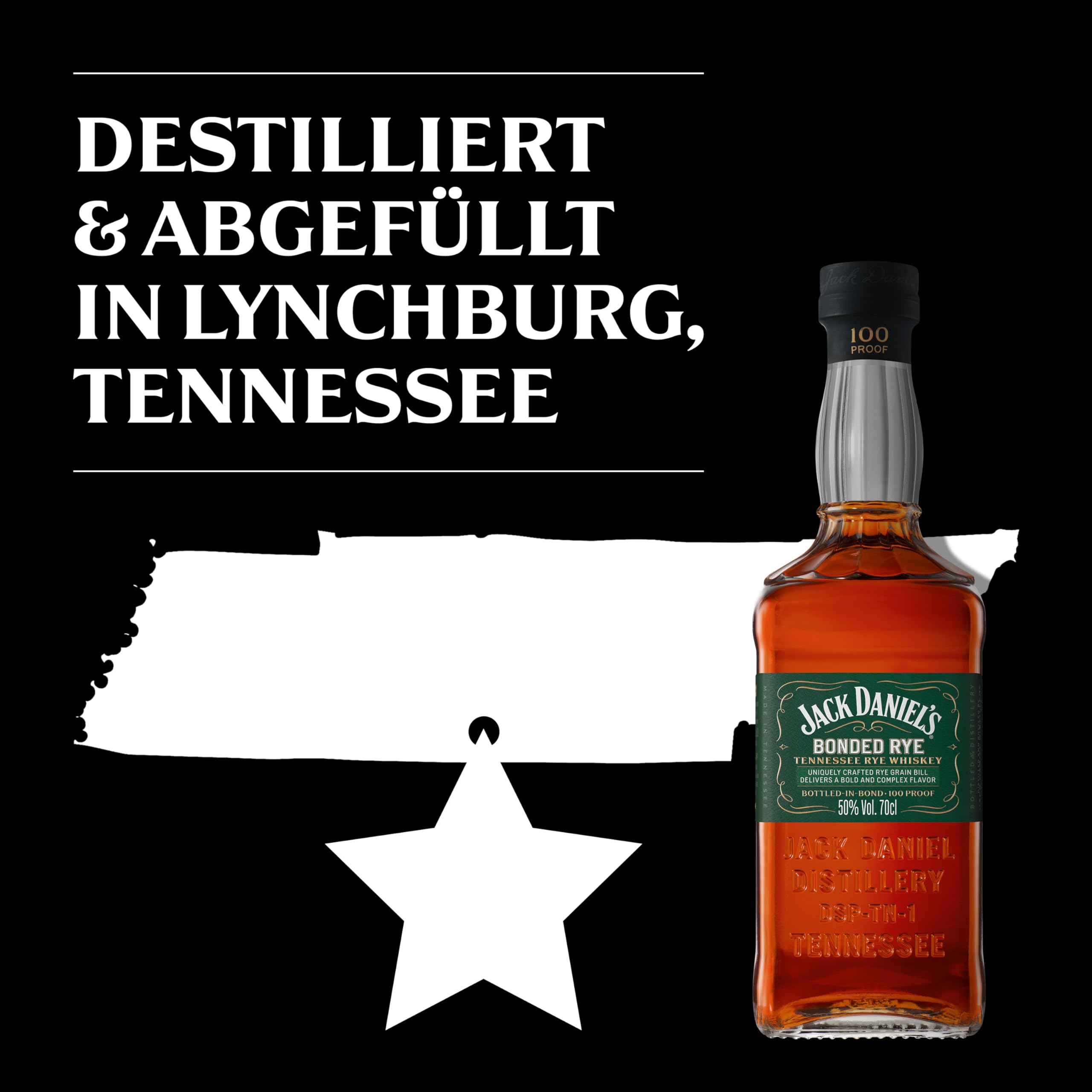 Jack Daniel's Bonded Rye - Tennessee Whiskey - Super Premium - Geschenkempfehlung- Komplexer Geschmack mit Noten von Trockenfrüchten, Toffee und Karamell-0.7L/50% Vol. 3
