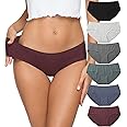 Altheanray Womens Underwear Cotton Underwear for Women Seamless Hipster Bikini Briefs Panties 6 Pack