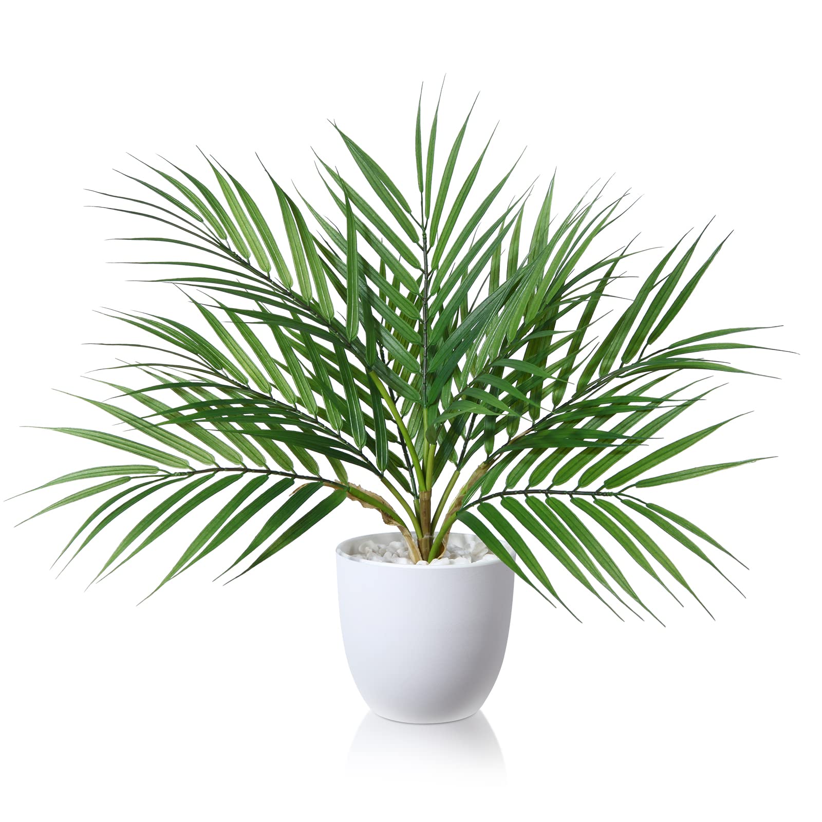 SOGUYI Artificial Plants 40cm Fake Plants Indoor Decorative Artificial Areca Palm Plants Highly Realistic Mini Fake Plants Small Artificial Plants in Pots for Home Decor Indoor(1 Pack)