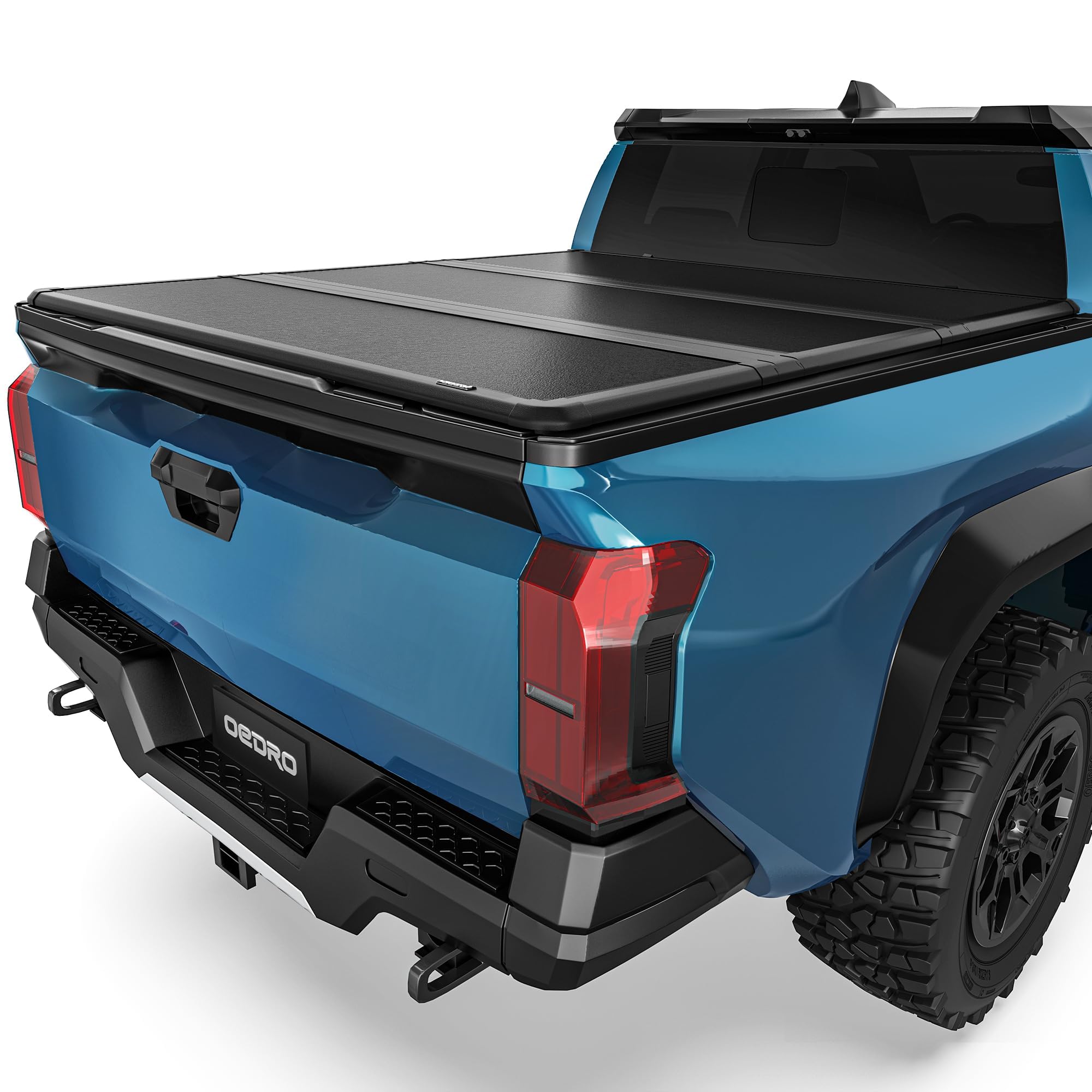 Photo 1 of OEDRO FRP Hard Tri-fold Tonneau Cover Fold Truck Bed Covers Compatible with Toyota Tacoma 2024 2025 (Excl. Trail Edition) with 5 Feet Bed with Tacoma Bed Rail