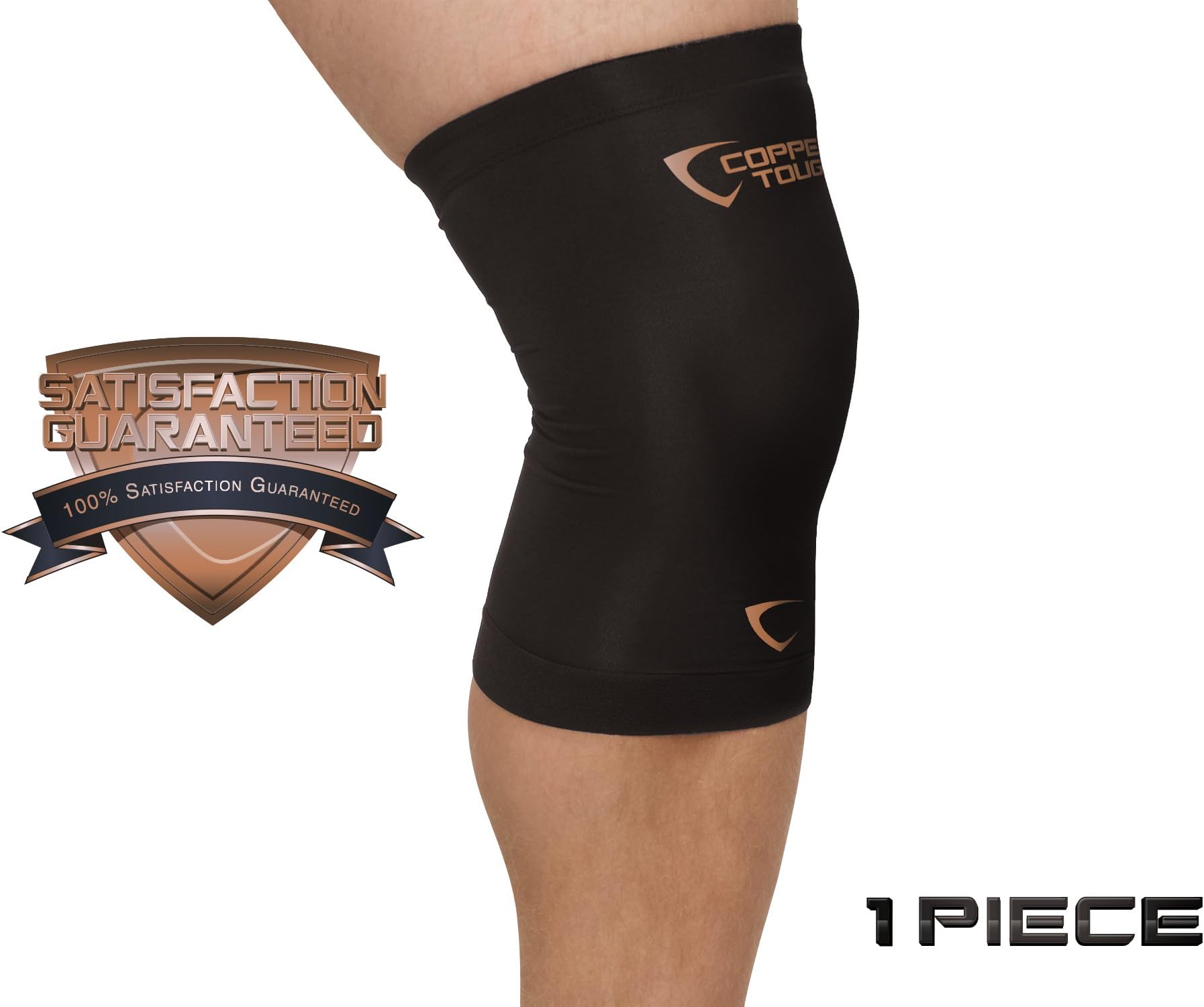 Copper Tough Compression Knee Brace - High Performance Copper Compression Sleeve for Enhanced Circulation, Recovery, Joint Pain and Support for Men and Women – Athletic or Everyday Use – X-Large