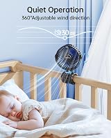 SWEETFULL Portable Pram Fan LED Display 4000mAh Battery 4 Speeds Travel Fan view 5