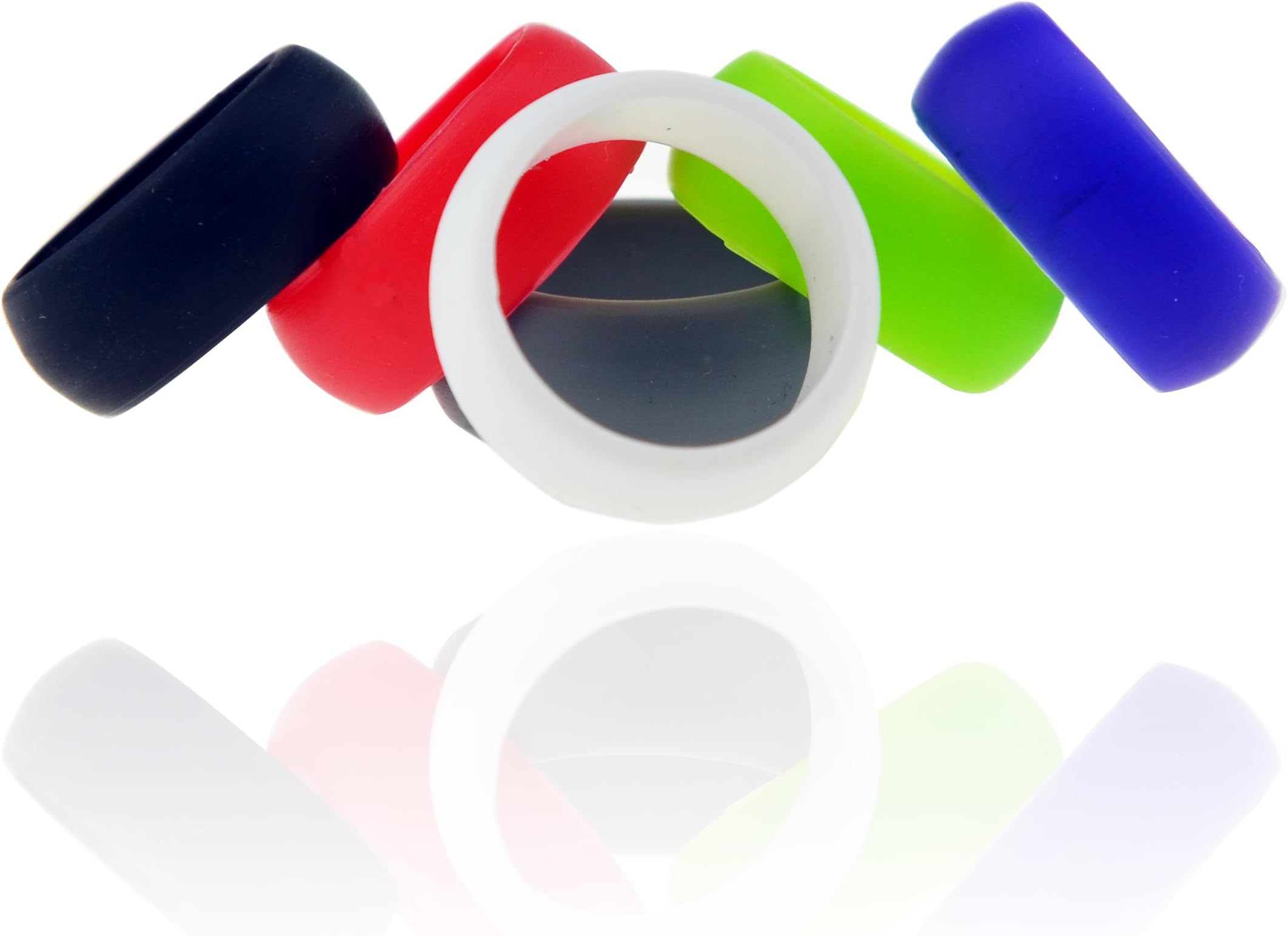 Silicone Wedding Ring by Ninjetics(6-Pack), Safe Durable Comfortable Fit, Anti-scratch Flexible Rubber, Unique Gift for Anniversary or Birthday, Come in 6 Different Color. (Size 12)