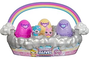 Hatchimals Alive, Spring Basket with 6 Mini Figures, 3 Self-Hatching Eggs, Fun Gift and Easter Toy, Kids Toys for Girls and Boys Ages 3 and up