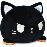 TeeTurtle Reversible Cat &amp; Pumpkin Black 4 Inch Flip Plushie