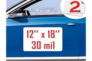 SALEX Car Magnet Sheet 12" x 18" 2 Pack - White Blank Automotive Magnets for Company Advertising, Print or Sticker - Strong Non Adhesive Vinyl Magnetic Sheets for Cars, Truck Decals, Van Advertisement Signs