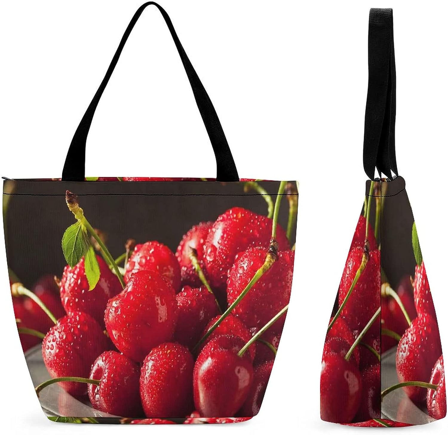 Cherry Shopping Bag for Ladies Women's Canvas Shoulder Handbag Printed
