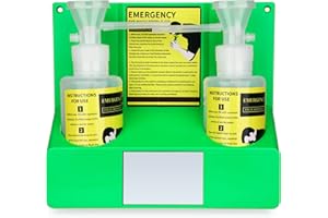 ZHIUGUZILLA Portable Eye Wash Station | Emergency Eye Wash Kit | Portable Emergency Eyewash Stations | Wall Mounted Eyewash Station with Double 500ml Empty Bottles （Blue）
