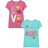 The Children's Place Girls School Days Short Sleeve Graphic T-Shirts,multipacks