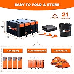 MeeFar Rooftop Cargo Carrier Car Roof Bag 21 Cubic