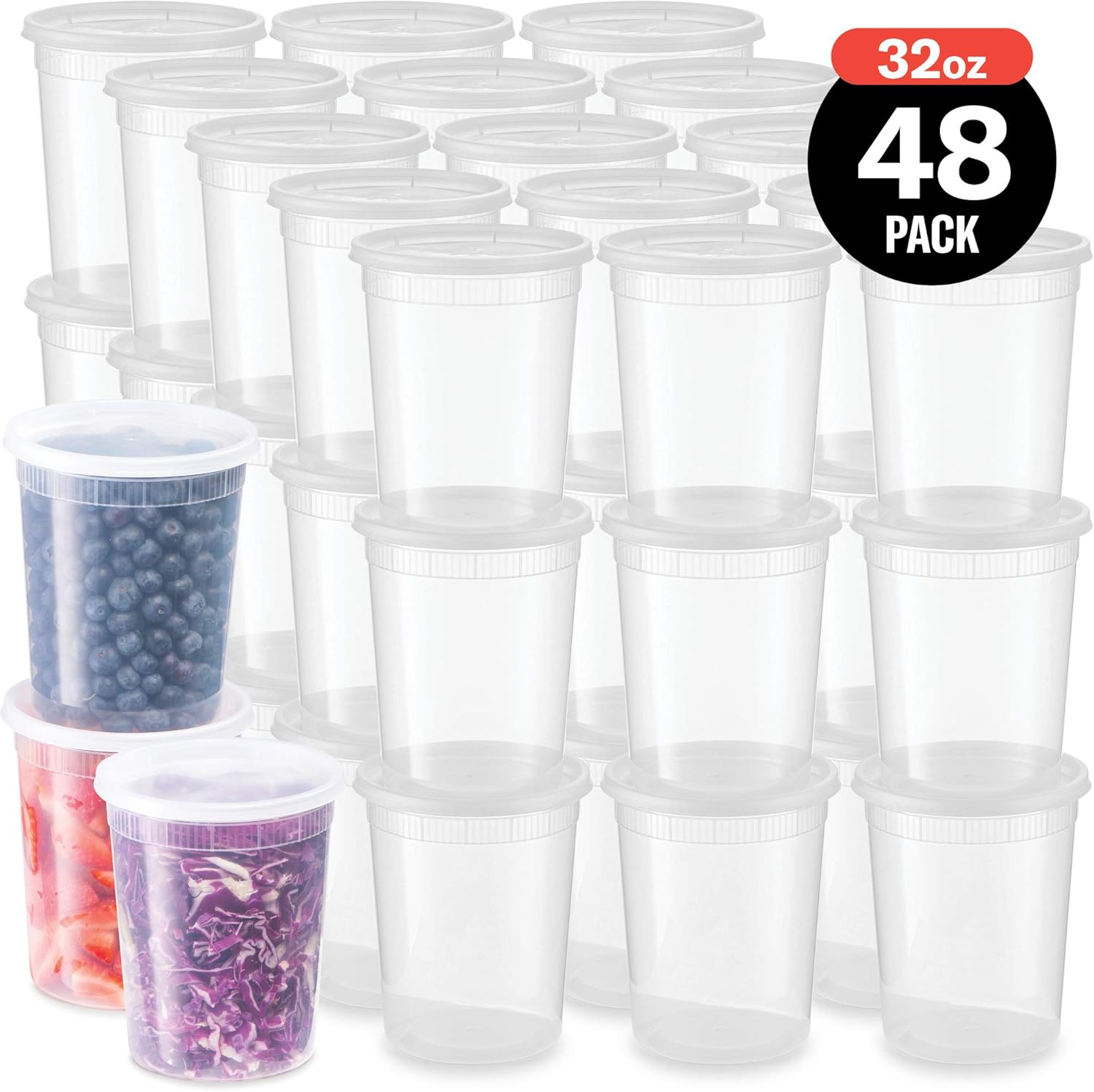Plastic Deli Food Storage Containers With LeakProof Lids