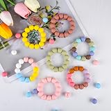 ASTARON 100 Pcs 15mm Silicone Beads Pink Round for Crafts Keychains view 4