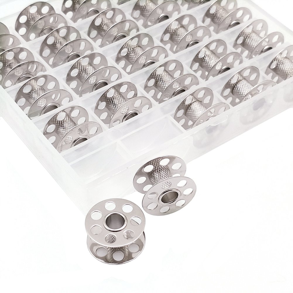 YEQIN 25PCS Metal BOBBINS with Clear Box # 0115367000-B Alt# 0015367200 Bernina bobbins