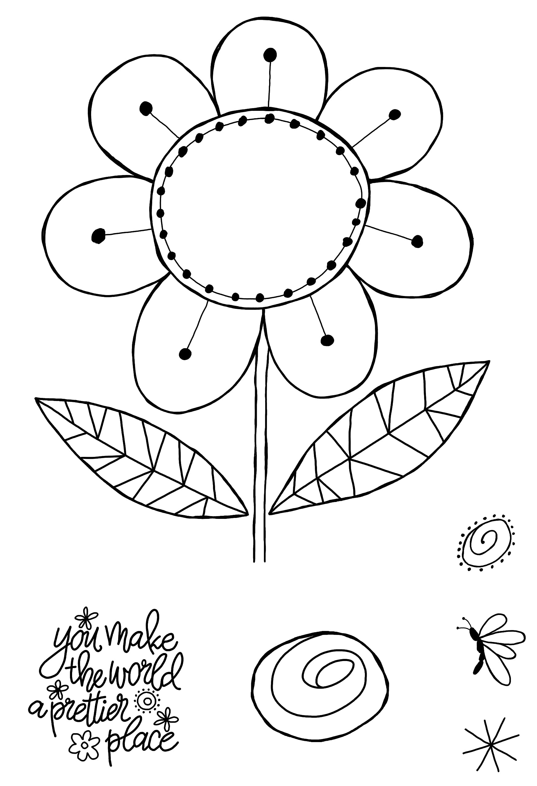 Woodware Jane Gill-Petal Doodles Stamp Set-Pretty Place, 4 x 6 inches