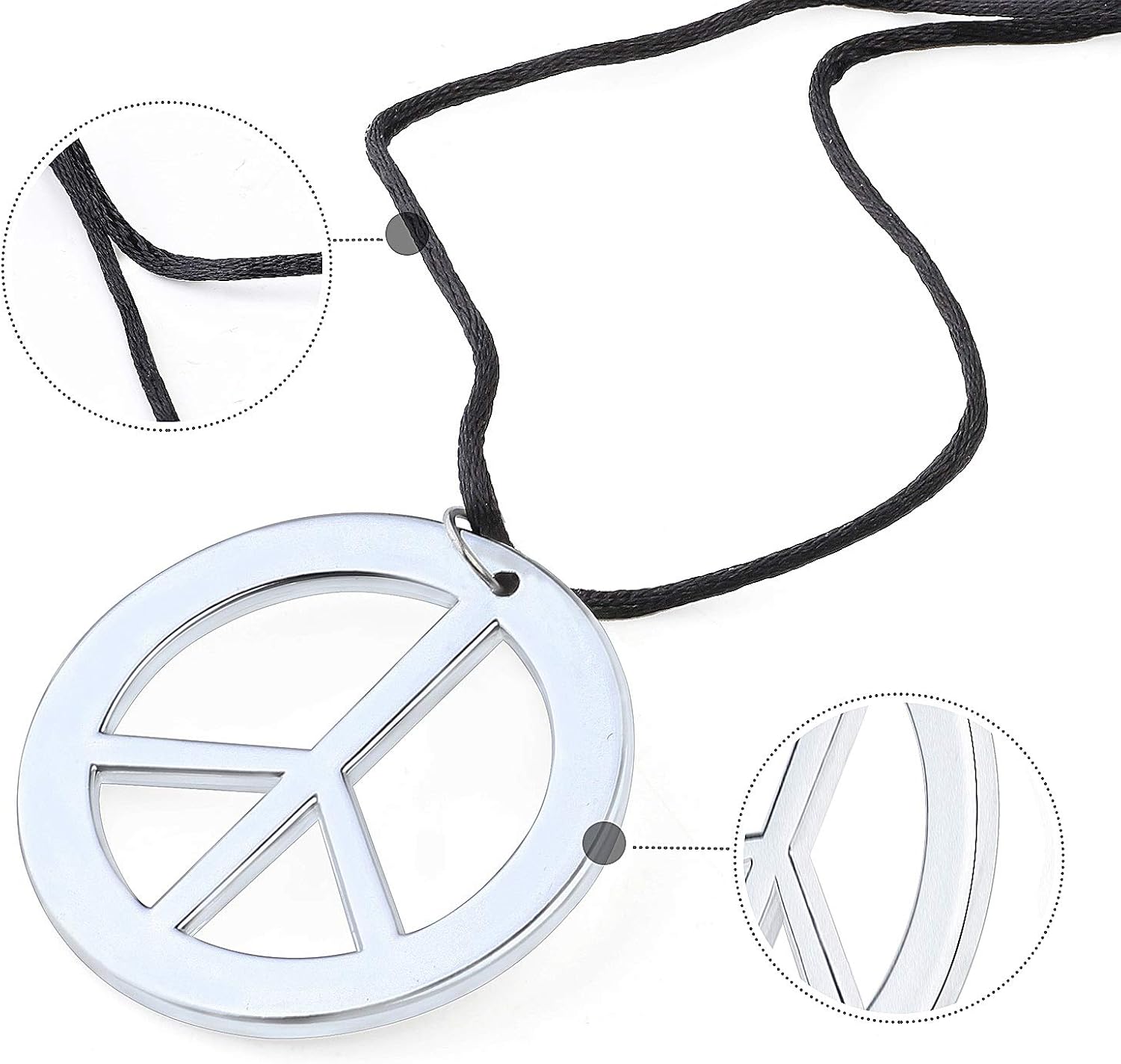 Beelittle Hippie Costume Set - 60's Style Retro Vintage Glasses Peace Sign Necklace Sunflower Crown Hair Band 60s Hippie Dressing Accessory Set (D): Clothing