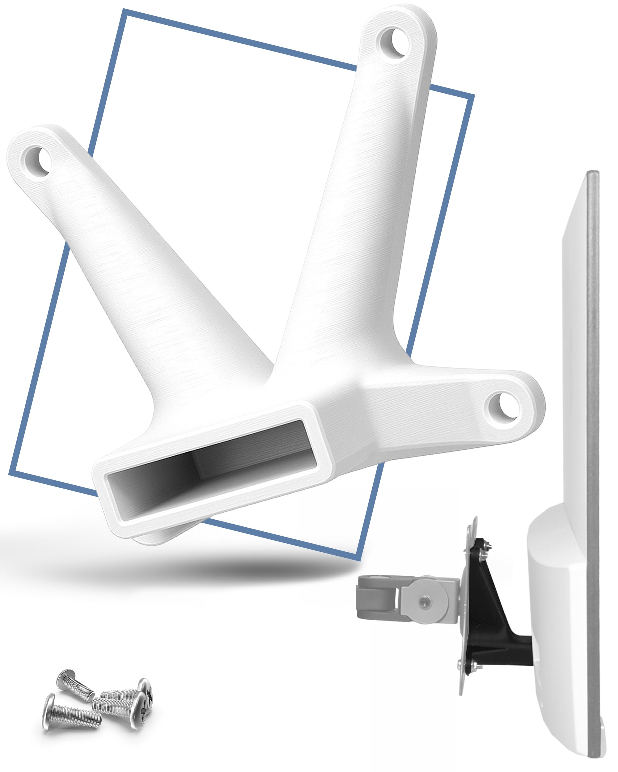 Photo 1 of 3IDEE VESA Adapter Compatible with HP Monitor (22f, 22es, 22ea, 24f, 24fw, 24es, 24er, 24ea, 27f, 27fw, 27es, 27er, 27ea) - Including Screw Set - 75x75 mm (White)