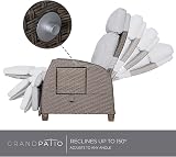 Grand patio Recliner Sunlounger Wicker Adjustable Backrest with Flip Table view 3