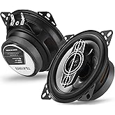 Suacopzar 4" 4-Way Coaxial Car Audio Speakers, 220W Max, 4 Ohm, W/PEI Dome Tweeters, Compact for Front or Rear Doors (Pair)