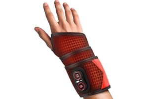 Cordless Wrist Heating Pad Wrap, Heated Wrist Brace with Vibration, 3 Heats and Vibrations Modes, Heated Wrist and Hand Massa