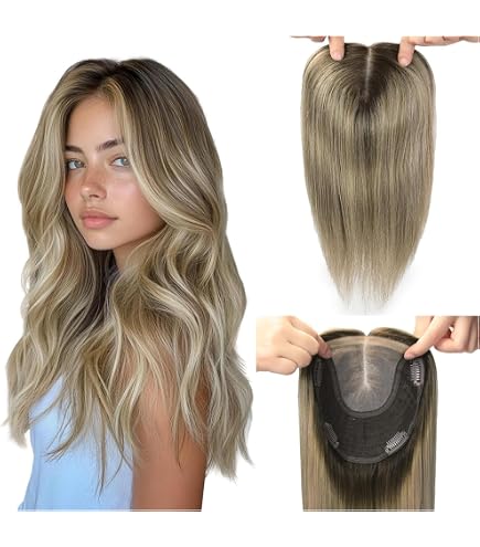 Synthetic Clip-In Hair Topper 16 Inch Double Monofilament Top Folded Lace Amazon.com : Bundle 3 items: Top Level Long Layered 16 main image 2