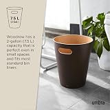 Umbra Woodrow 2 Gallon Modern Wooden Trash Can Espresso Natural view 6